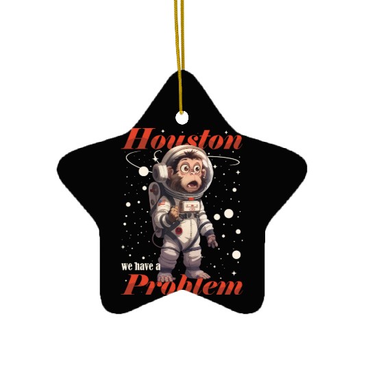 Houston we have a problem astronaut space monkey Ceramic Ornaments