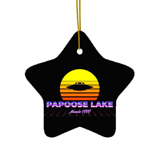 Vaporwave Papoose Lake Nevada Area 51 S4 Ceramic Ornaments