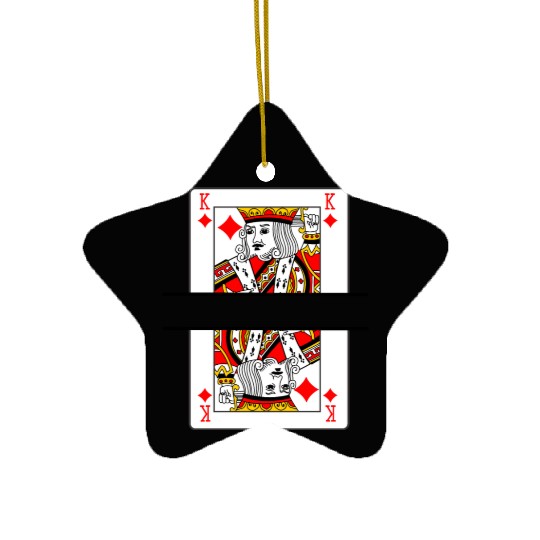 Playing card king of diamonds with banner space Ceramic Ornaments