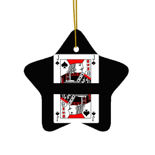 Playing card jack of spades with banner space Ceramic Ornaments