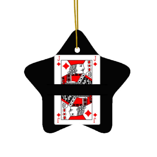 Playing card jack of diamonds with banner space Ceramic Ornaments