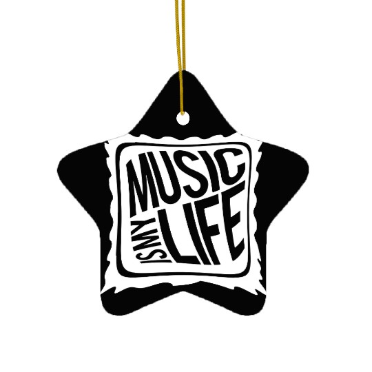 Music Is My Life Party Club Concert Sound Love Ceramic Ornaments