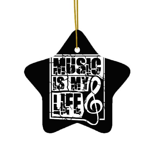 Music Is My Life Party Club Concert Sound Love Ceramic Ornaments