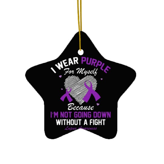 I Wear Purple For Myself Lupus Awareness Heart Ceramic Ornaments