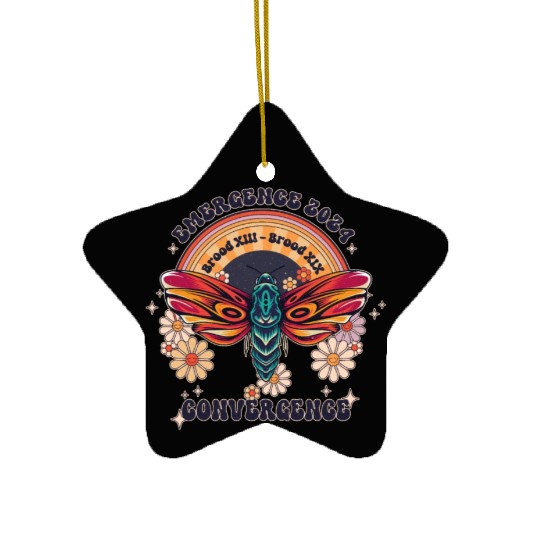 Retro Flying Insects Invasion Cicada Tour 2024 Ceramic Ornaments