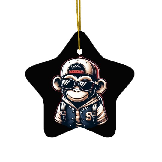 Ceramic Ornaments Funny of a monkey dressed as rap