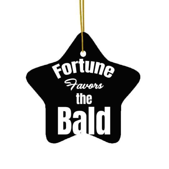 Fortune Favors The Bald Bearded Hairstylist Ceramic Ornaments