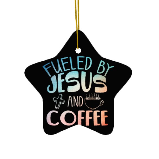 Cool Coffee Jesus Art Christian Coffee Lover Ceramic Ornaments