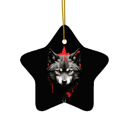 Three Wolf Moon Ceramic Ornaments