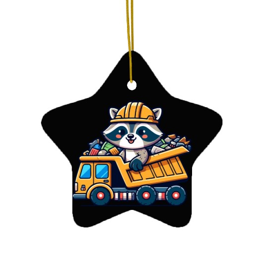 Recycle Raccoon: Cleanup Crew Captain Ceramic Ornaments
