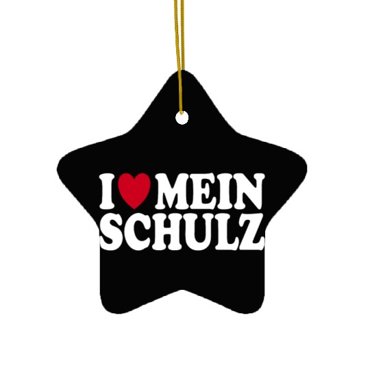 I Love My Schulz Heart Family Wedding Ceramic Ornaments