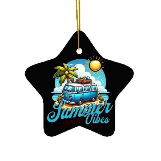 Summer Vibes Ceramic Ornaments