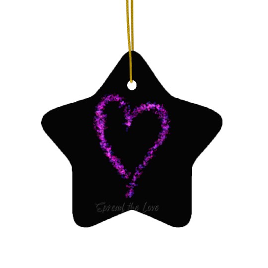 Spread the Love Glitter Heart Ceramic Ornaments