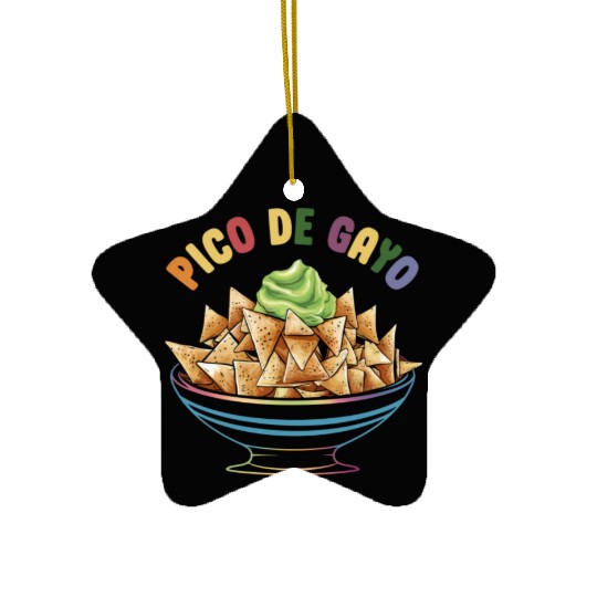 LGBT Pico De Gayo Funny Gay Pride Rainbow Ceramic Ornaments