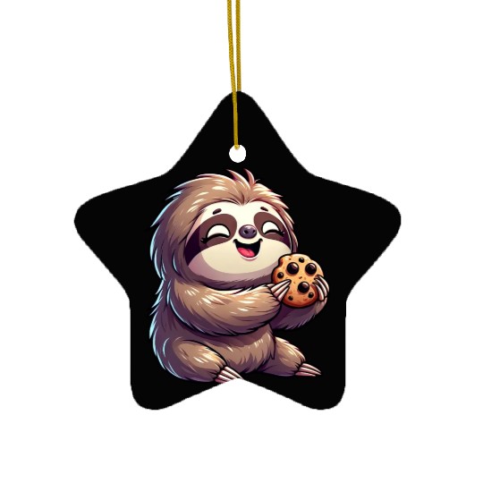Sloth Sweet Cookie Biscuit Delight Ceramic Ornaments