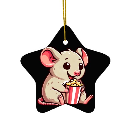 Mouse Rat Cinema Night Popcorn Movie Ceramic Ornaments