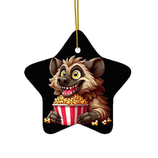 Hyena Predator Popcorn Cinema Night Ceramic Ornaments