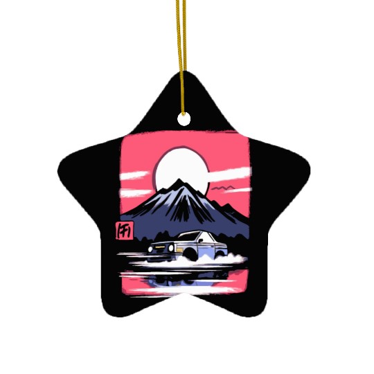 Japan Red Sun Mountain Racer Ceramic Ornaments
