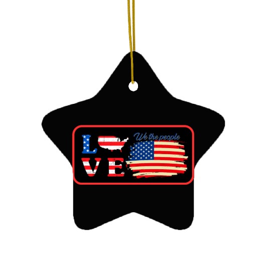 love america ,we the people Ceramic Ornaments