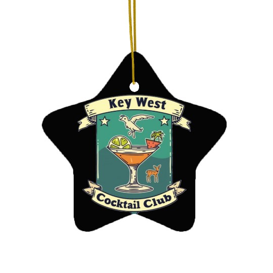 Key West Cocktail Club Ceramic Ornaments
