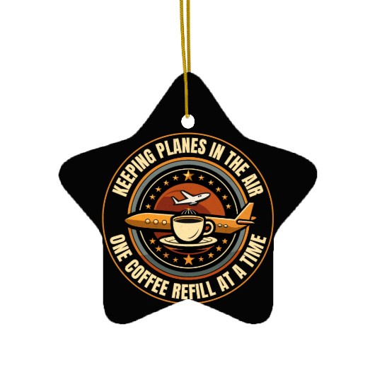 Air Traffic Controller Coffee ATC Aviation Humor Ceramic Ornaments