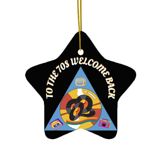 1970s Era Blue Retro Vintage Records Cassette Ceramic Ornaments