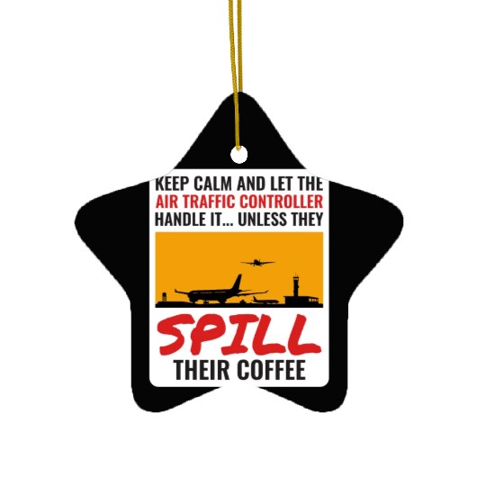 Air Traffic Controller Coffee ATC Aviation Humor Ceramic Ornaments