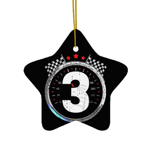 Kids 3rd Birthday Boy 3 Third Race Car Birthday Ceramic Ornaments