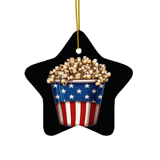 4th Of July. popcorn Ceramic Ornaments