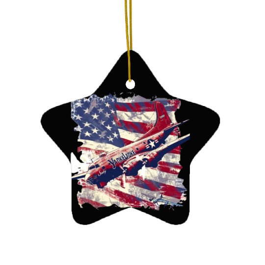 yankee, lady, world war 2 Ceramic Ornaments