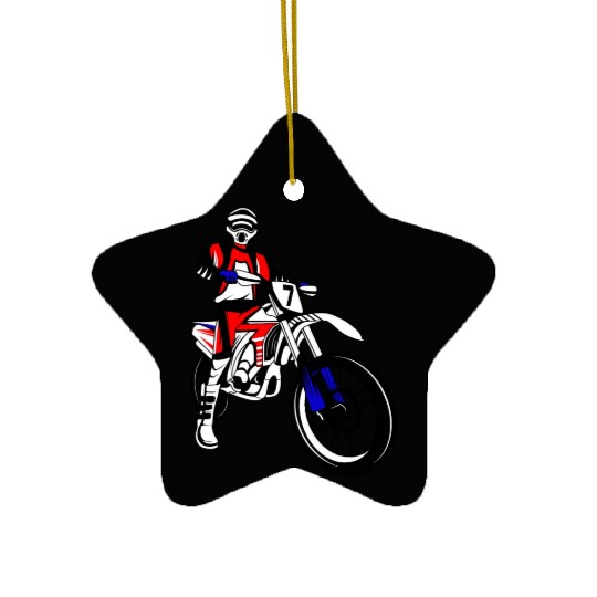 Dirt Bike Rider Motocross Enduro Dirt Biking Boys Ceramic Ornaments