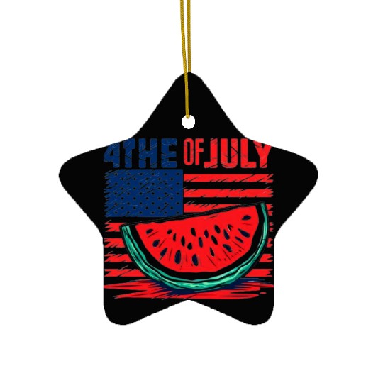 4th of July American Pride Watermelon Vintage Gift Ceramic Ornaments