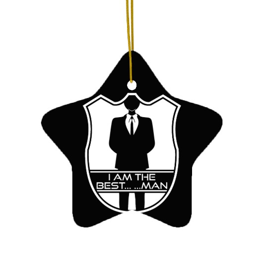 Best Man Groomsmen Bride Groom Ceramic Ornaments