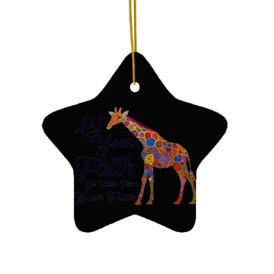 Giraffe Lover Christian Faith Bible Verse Ceramic Ornaments