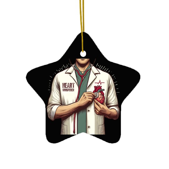 Cardiac Nurse Heart Whisperer Design Ceramic Ornaments