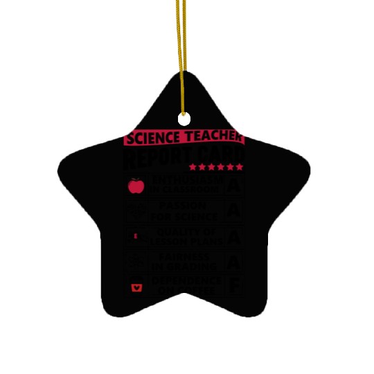 Science Teacher Report Card Ceramic Ornaments