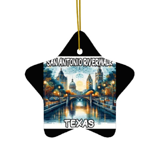 San Antonio Riverwalk Ceramic Ornaments