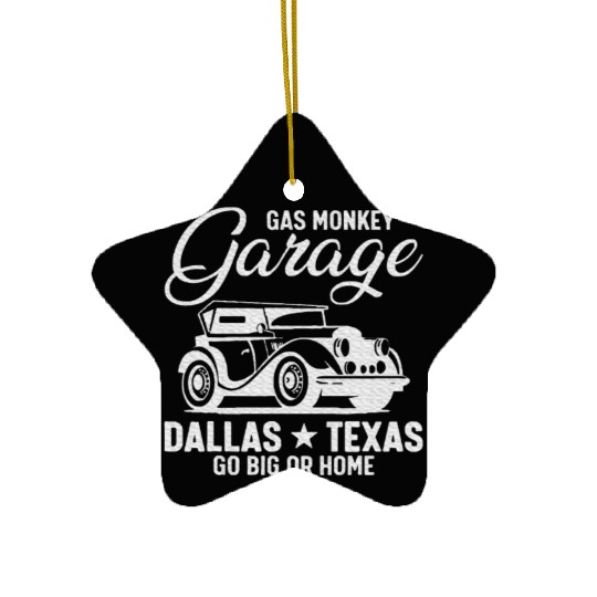 Monkey Garage Gas Station Blood Sweat and Beers Ceramic Ornaments