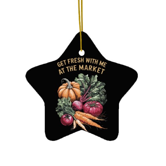 Farmers Market Farmer Agriculture Farming Food Ceramic Ornaments