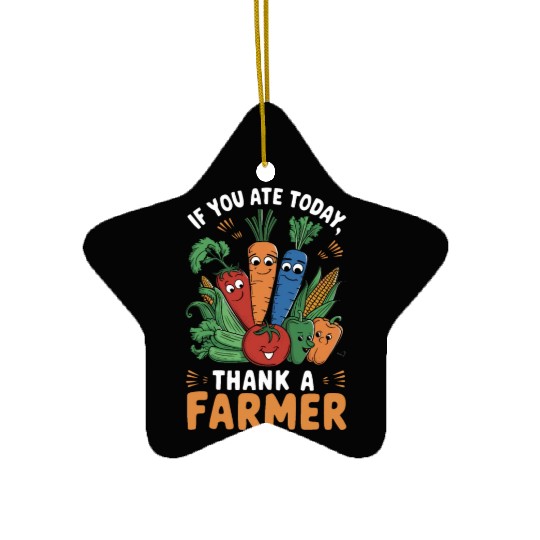 Farmers Market Farmer Agriculture Farming Food Ceramic Ornaments