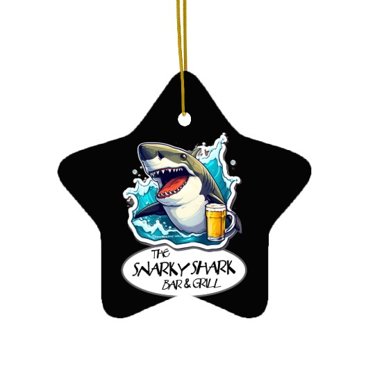 The Snarky Shark Bar & Grill Ceramic Ornaments
