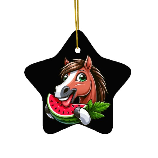 Horses Horse Lover Farmer Melon Summer Ceramic Ornaments