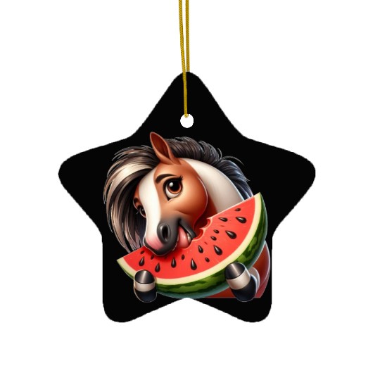 Horses Horse Lover Farmer Melon Summer Ceramic Ornaments