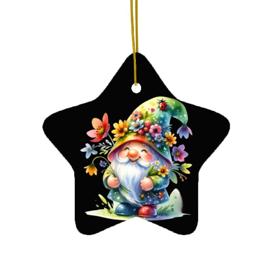 Cute Gnomes Clipart - Adorable Garden Gnome Ceramic Ornaments