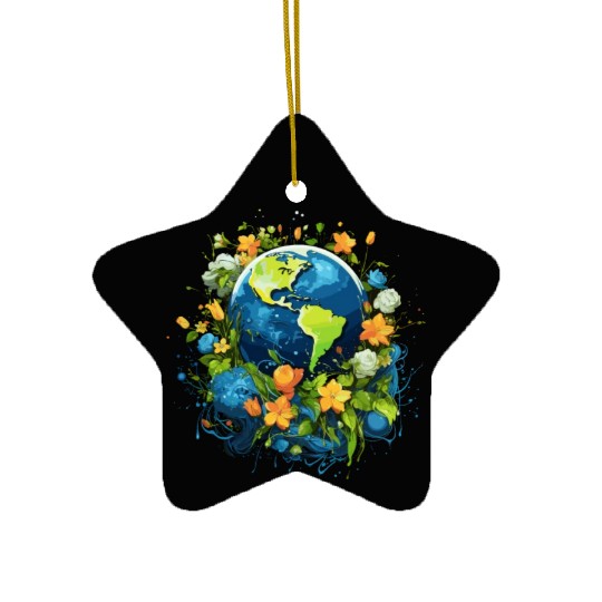 Respect Your Mother Earth Day Save Our Planet Ceramic Ornaments