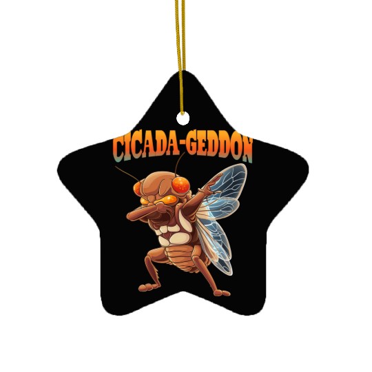 Funny Dabbing Cicada 2024 Dab Ceramic Ornaments
