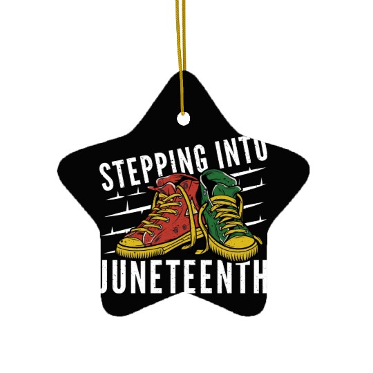 Stepping Into Juneteenth 2024 Afro American Ceramic Ornaments