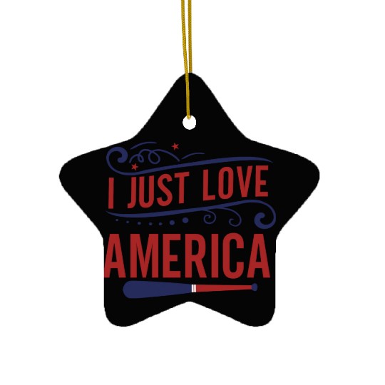 I Just Love America Ceramic Ornaments