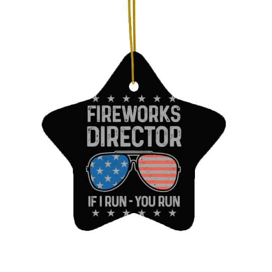 4th Of July Fireworks Funny Fireworks Director Ceramic Ornaments