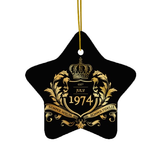 50th birthday "Semper Verum - Established 07/1974 Ceramic Ornaments